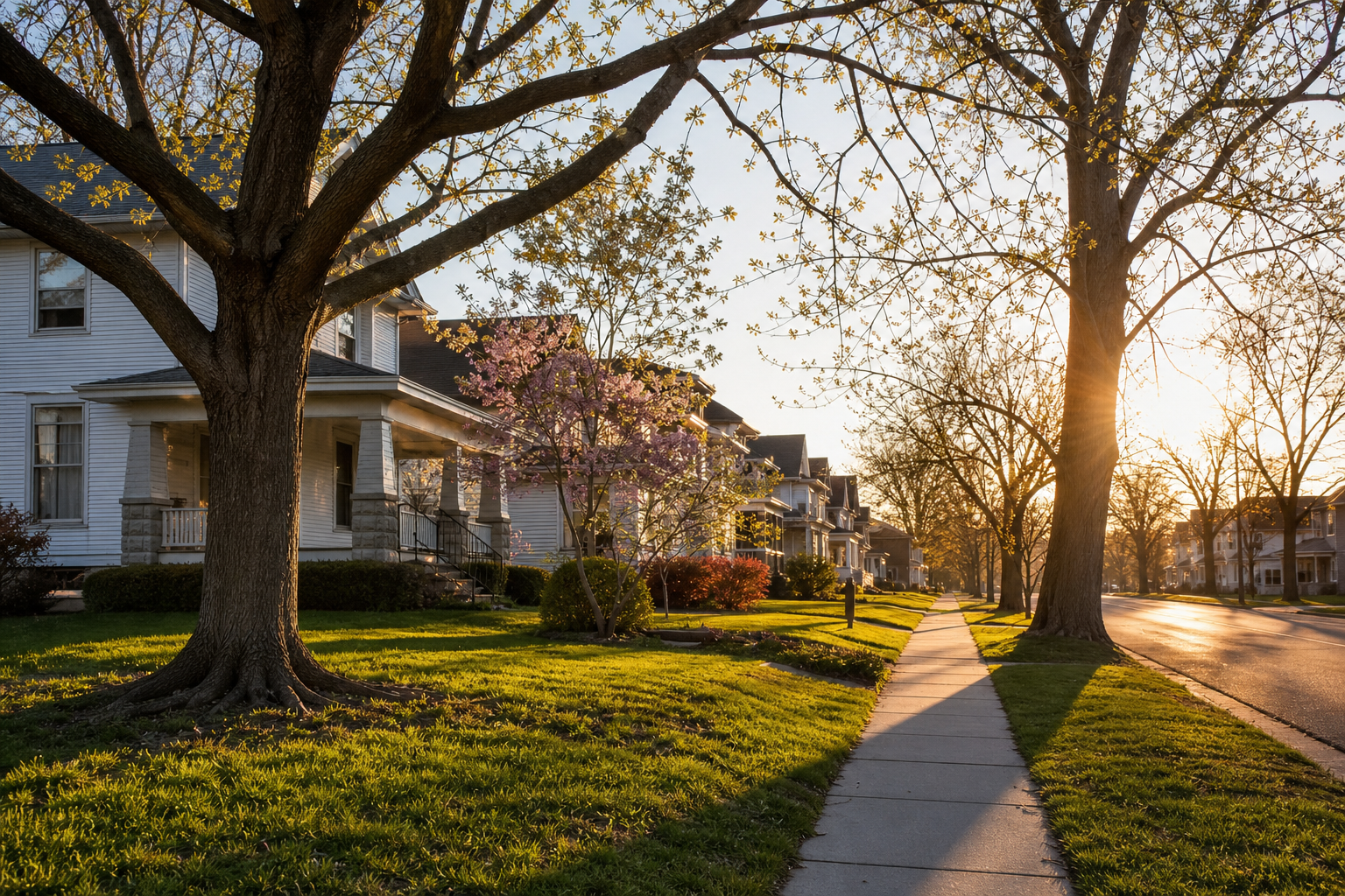 A residential street in its seasonal colours in Kankakee, IL — Home Buying in Kankakee County